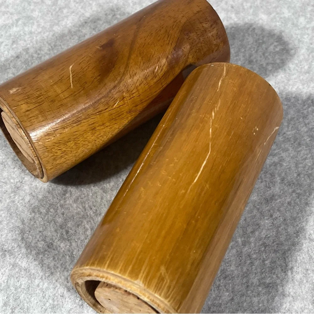 Vintage Solid Wood Salt‎ & Pepper Shakers Mid Century Modern MCM Decor Kitchen